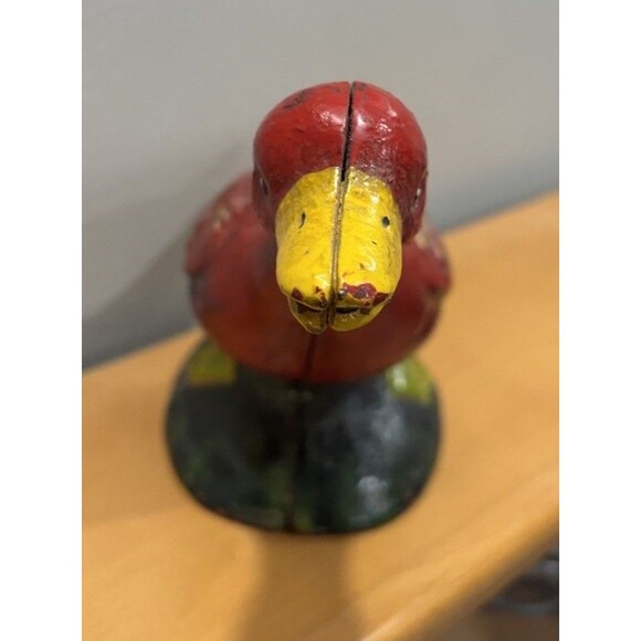 Vintage Red Goose Shoes Advertising Heavy Cast Iron Coin Bank - Picture 3 of 9